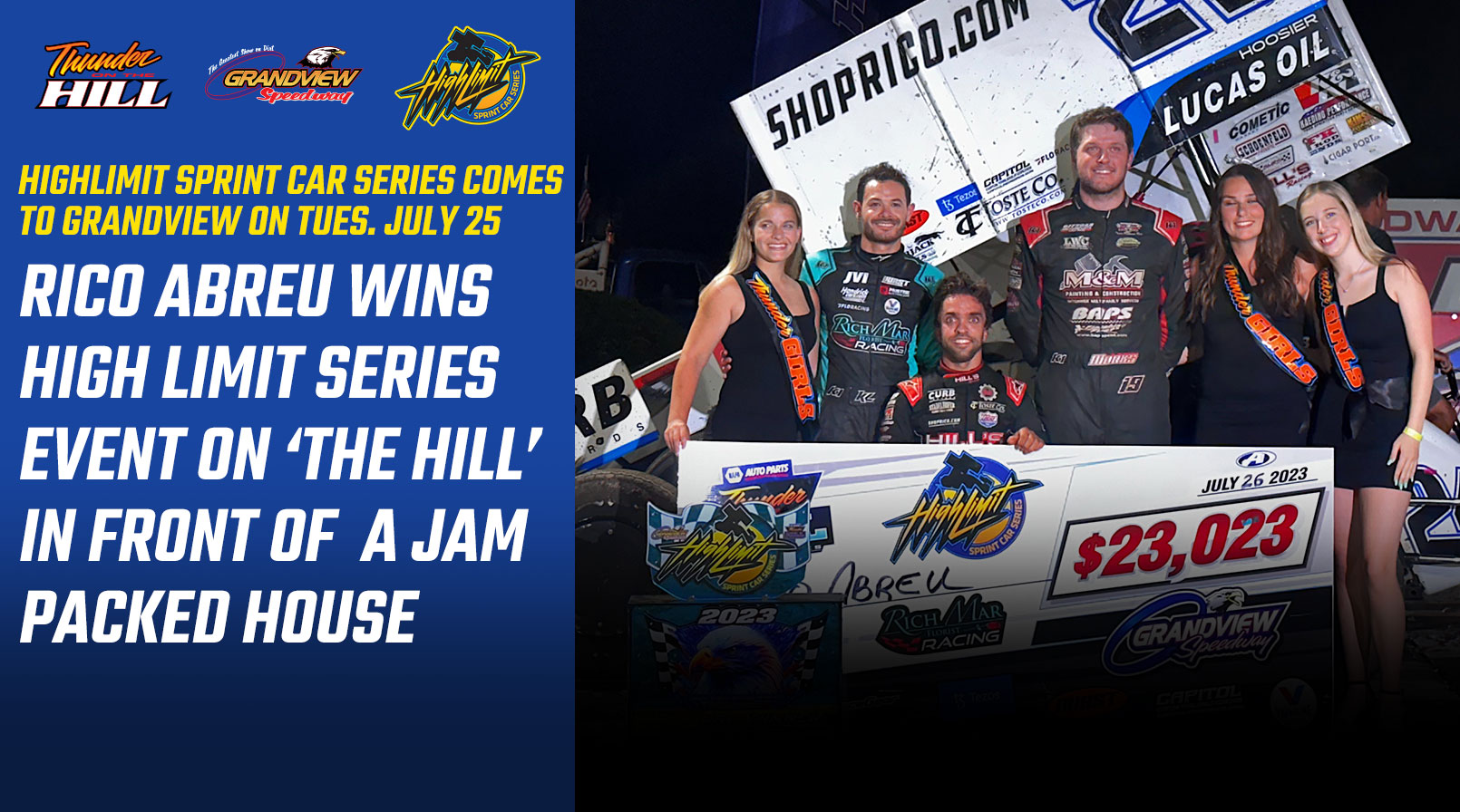 RICO ABREU WINS INAUGURAL RICHMAR FLORIST HIGH LIMIT SPRINT CAR SERIES